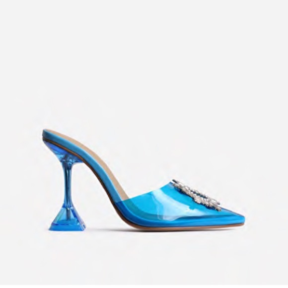 Barbie Blue Diamante Mules - Picture 2 of 4